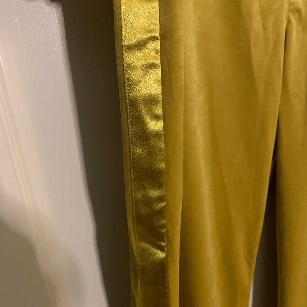 NWT Anthropologie Avec Les Filles Split-Front Mustard Velvet Pants, Womens Sz 16 - Picture 5 of 11